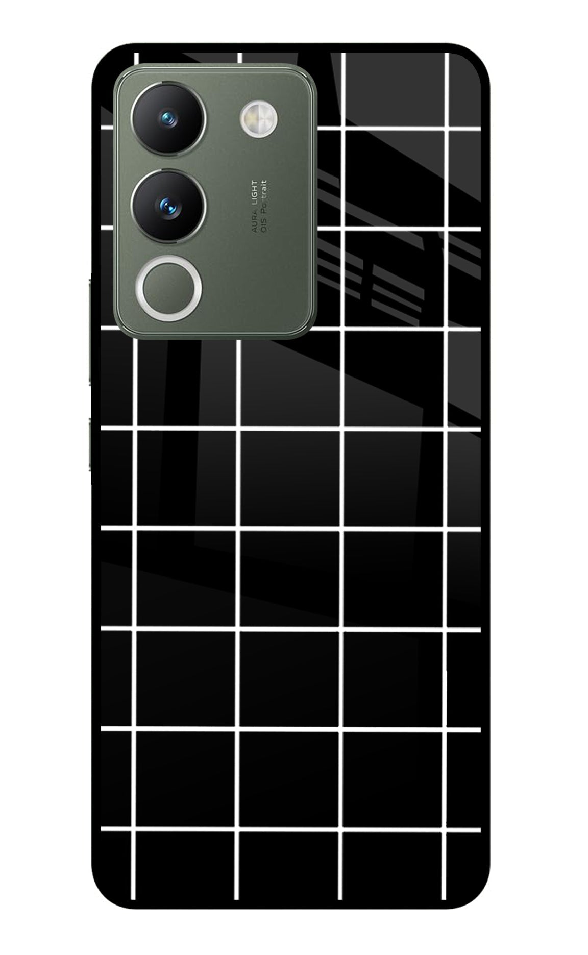 White Grid Vivo Y200 5G Back Cover