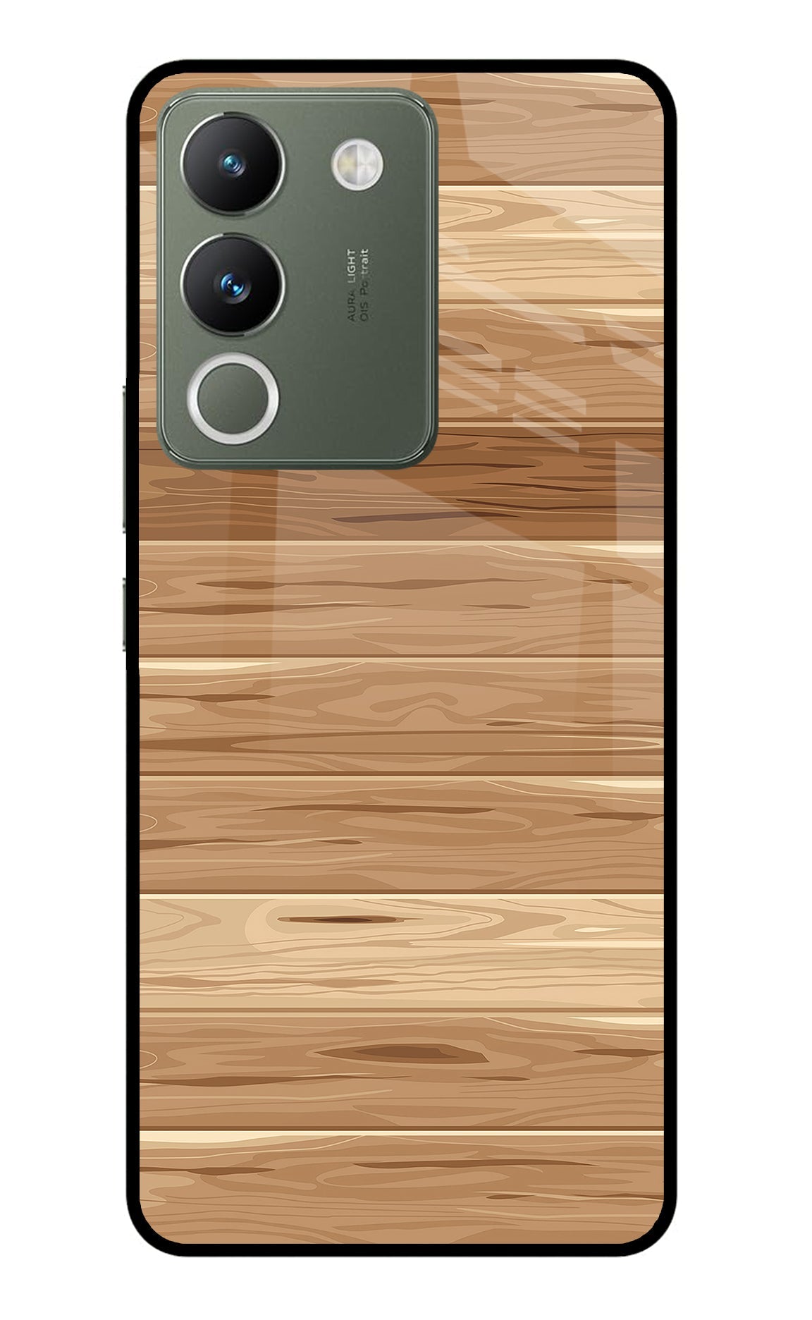 Wooden Vector Vivo Y200 5G Glass Case