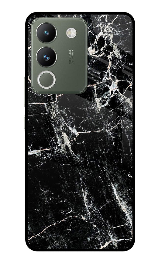 Black Marble Texture Vivo Y200 5G Glass Case