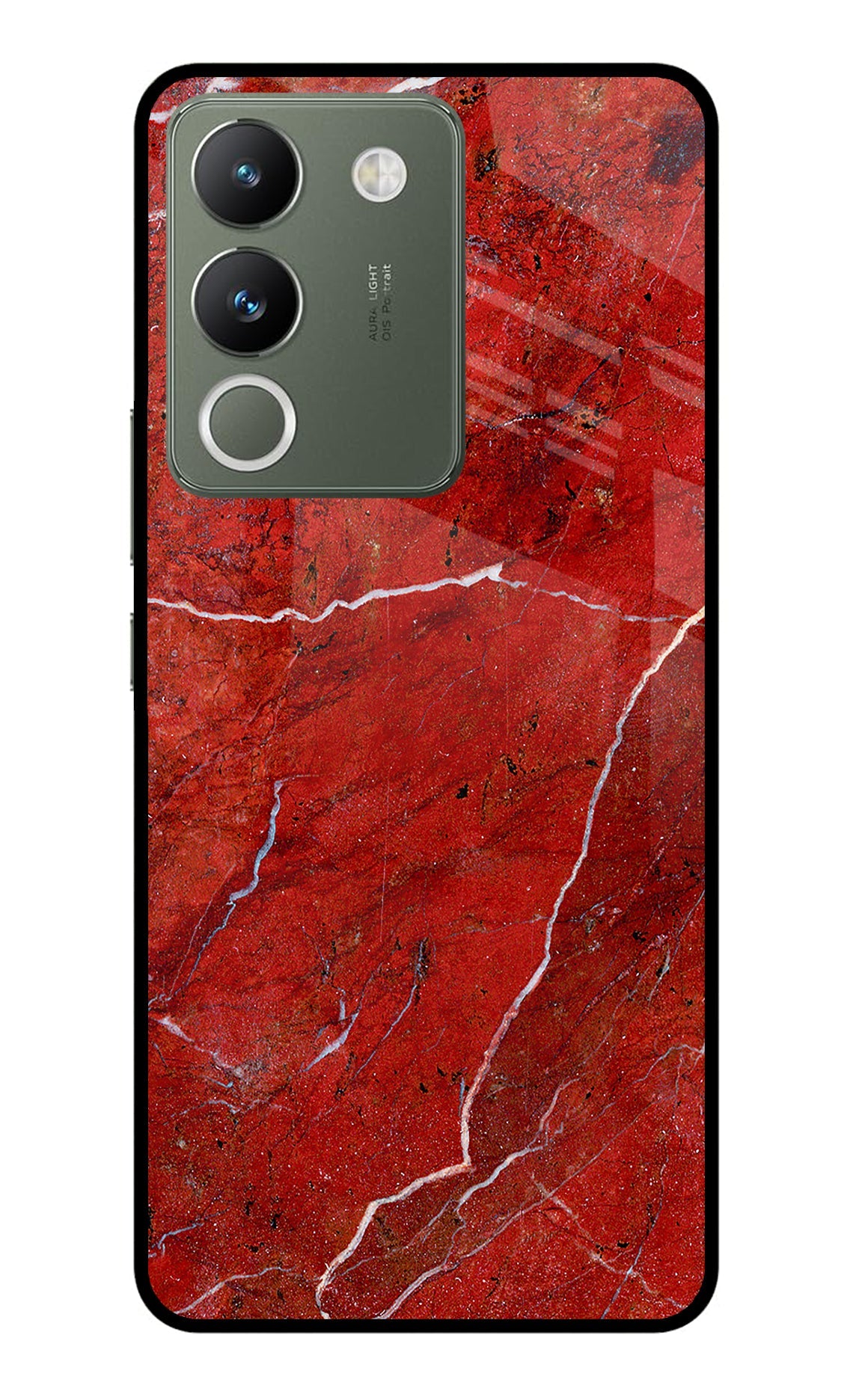 Red Marble Design Vivo Y200 5G Glass Case