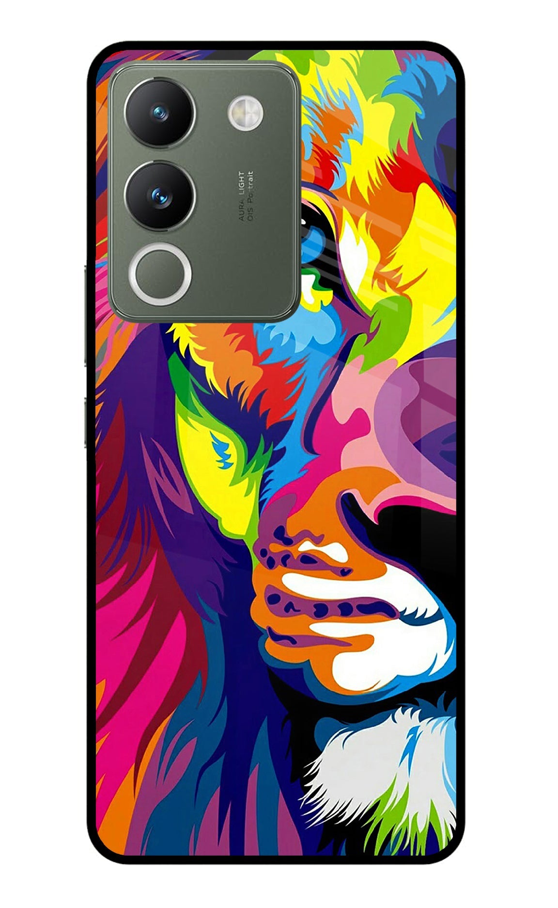 Lion Half Face Vivo Y200 5G Back Cover