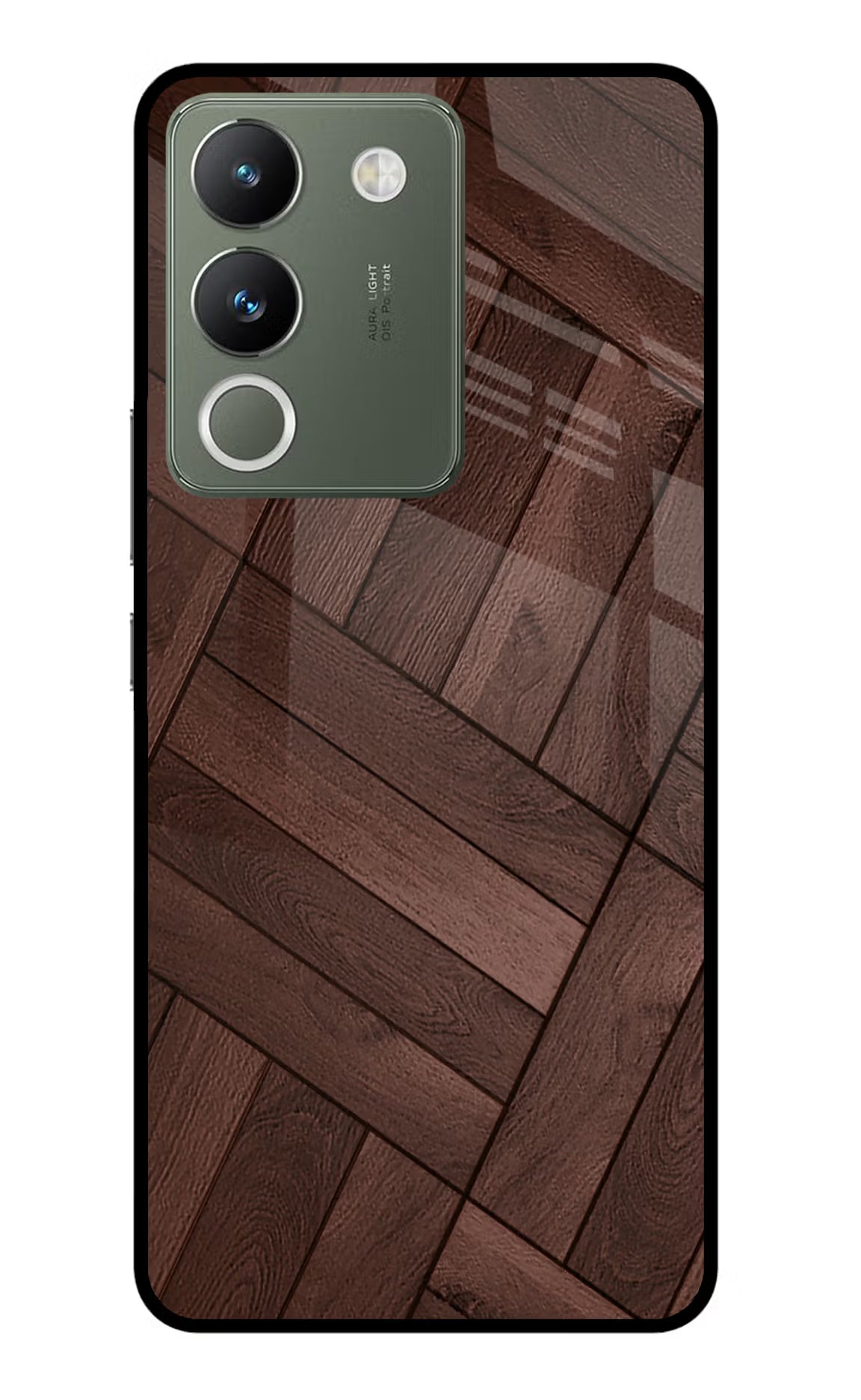 Wooden Texture Design Vivo Y200 5G Glass Case Back Cover by Casekaro