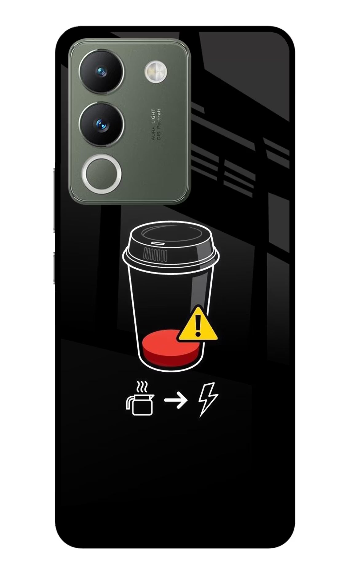 Coffee Vivo Y200 5G Glass Case Back Cover by Casekaro