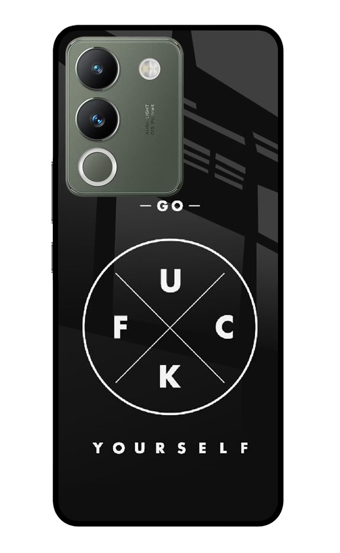 Go Fuck Yourself Vivo Y200 5G Glass Case Back Cover by Casekaro