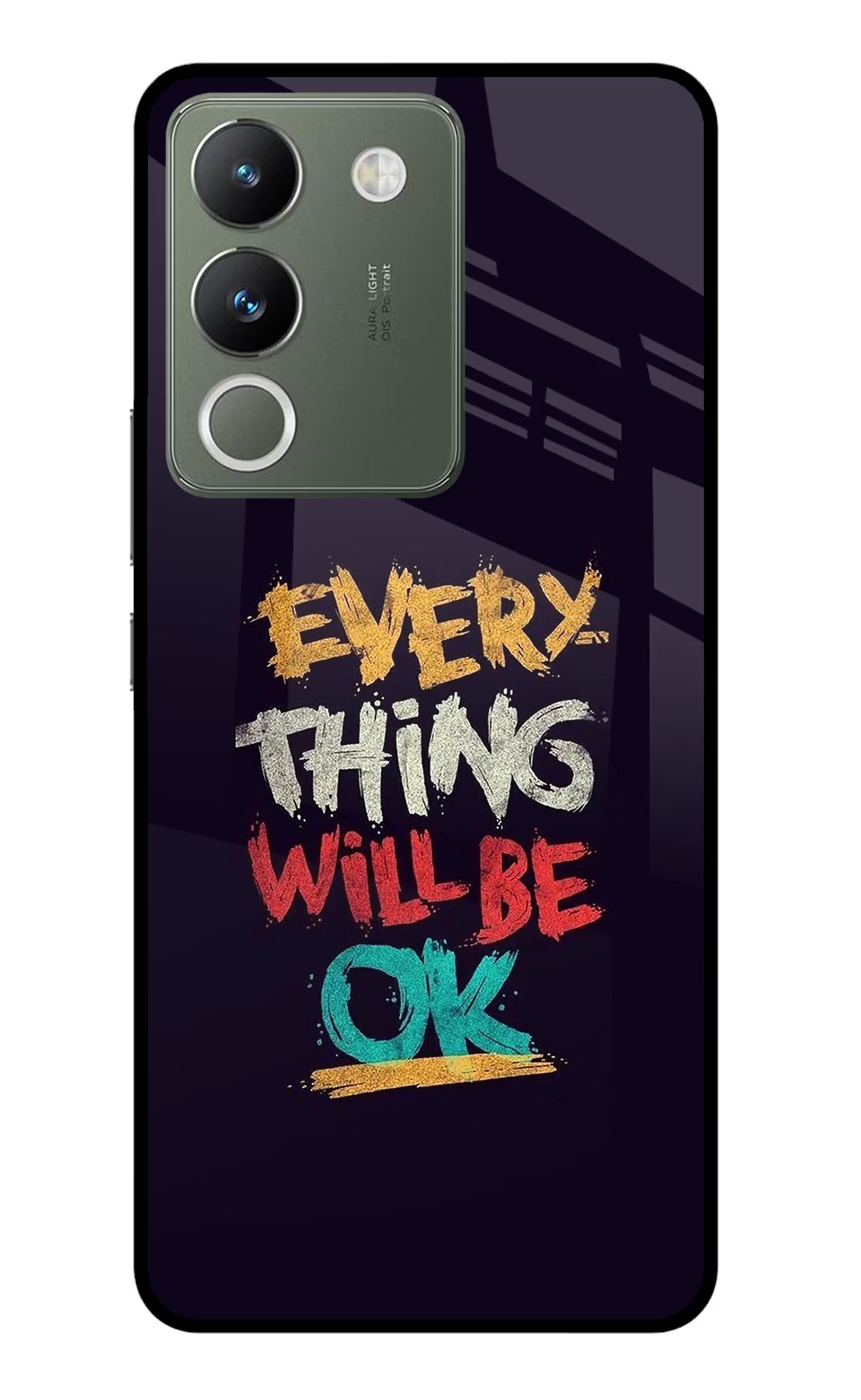 Everything Will Be Ok Vivo Y200 5G Glass Case Back Cover by Casekaro