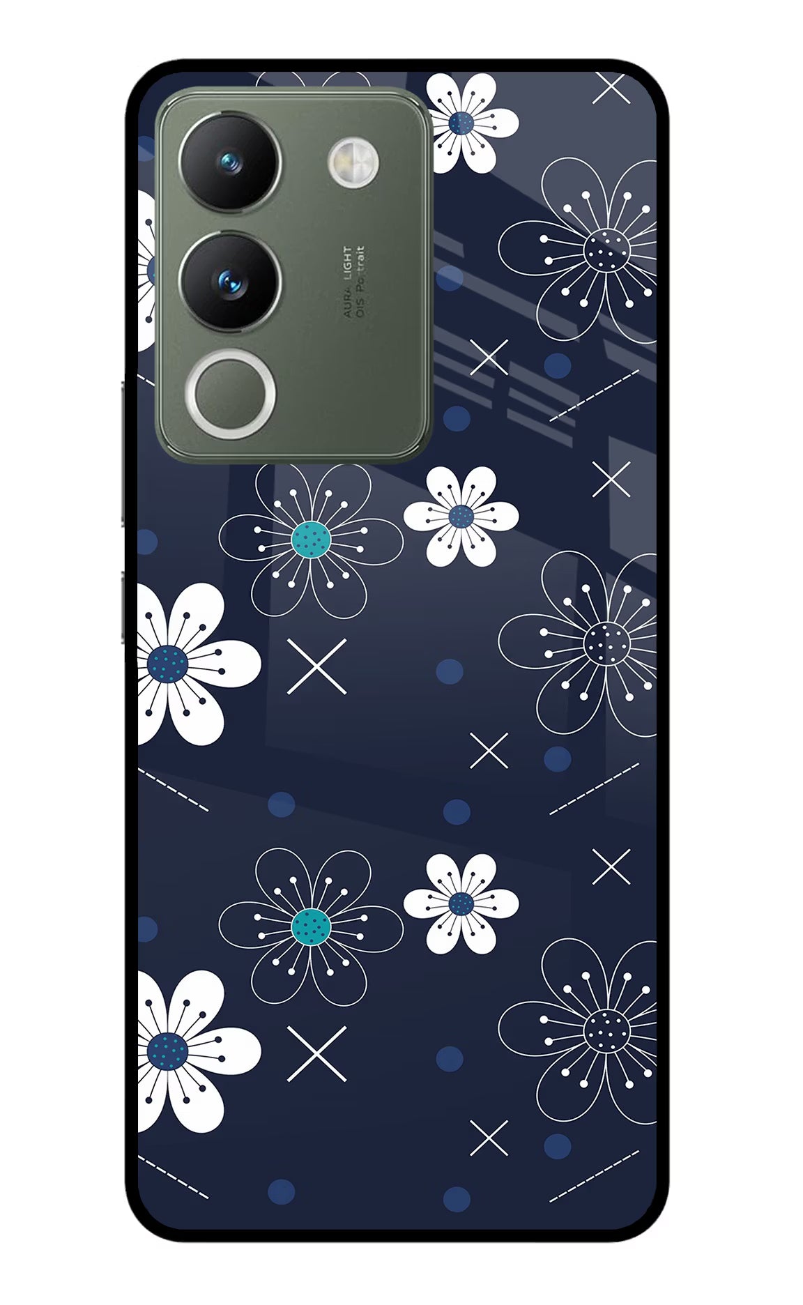 Flowers Vivo Y200 5G Glass Case Back Cover by Casekaro