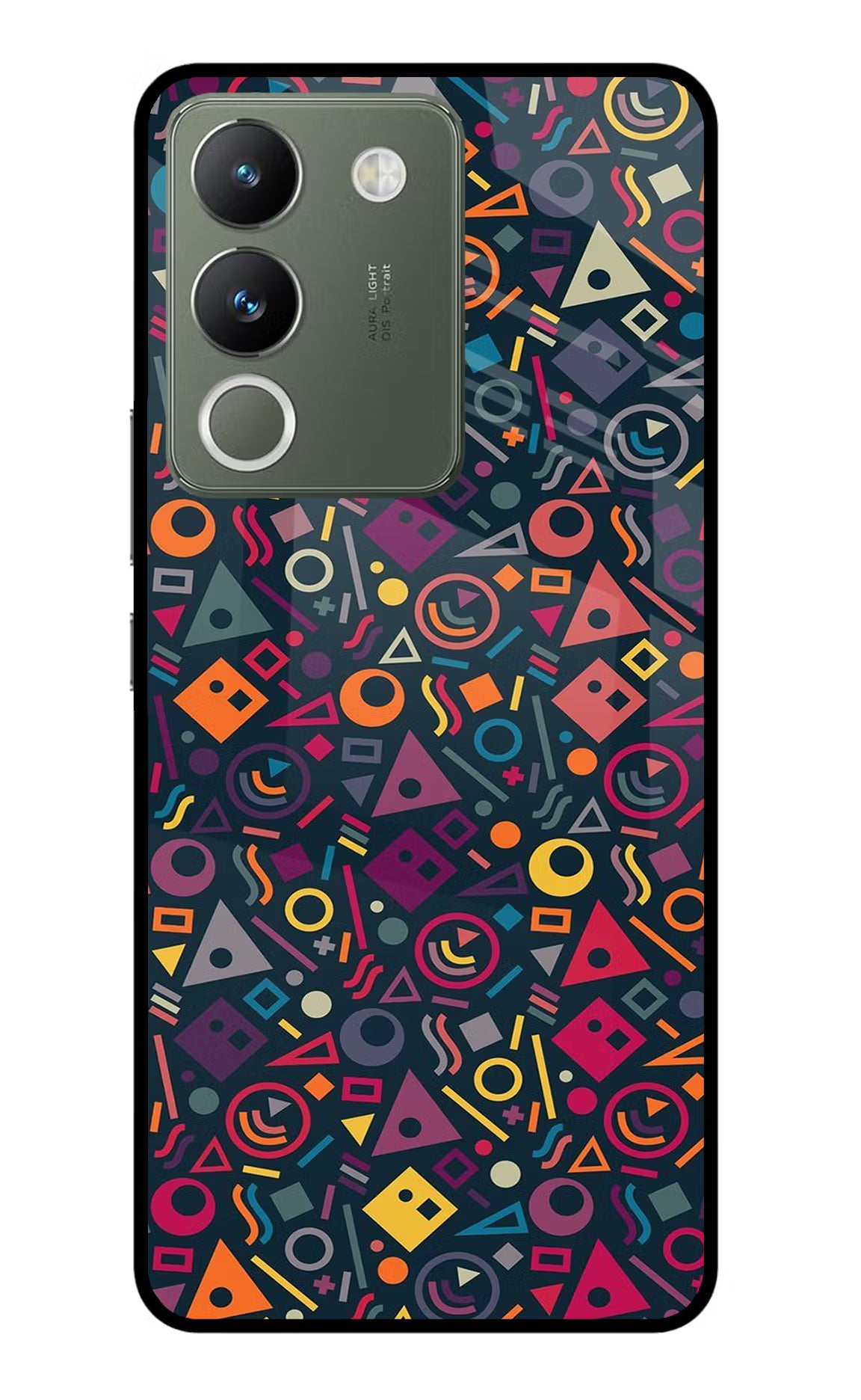 Geometric Abstract Vivo Y200 5G Glass Case Back Cover by Casekaro
