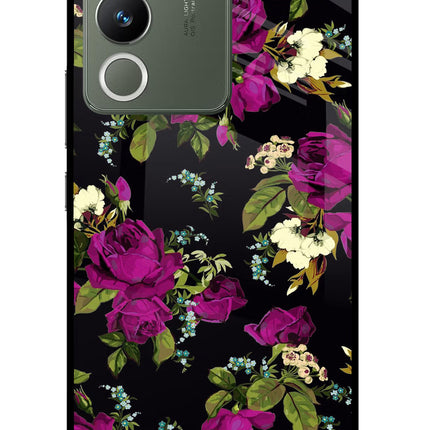 Flowers Vivo Y200 5G Glass Case