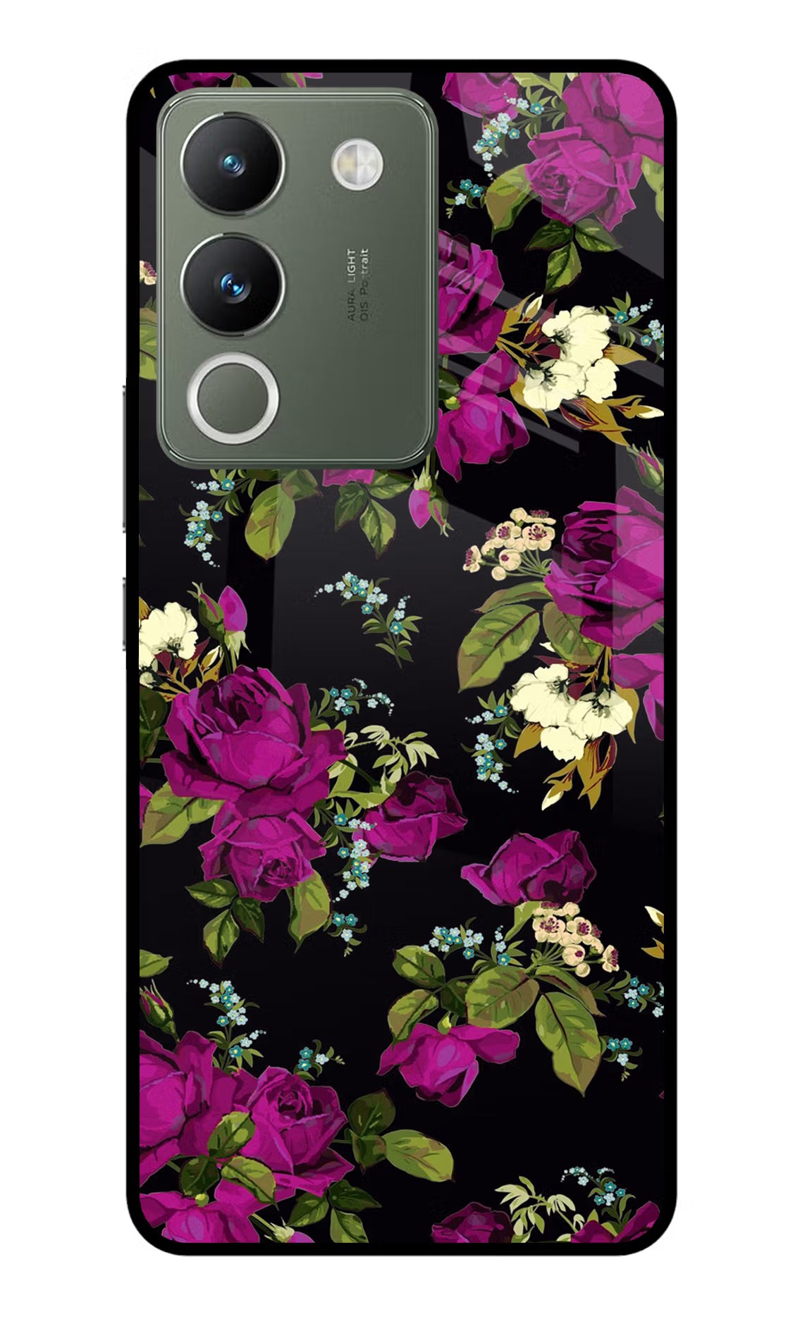 Flowers Vivo Y200 5G Glass Case Back Cover by Casekaro