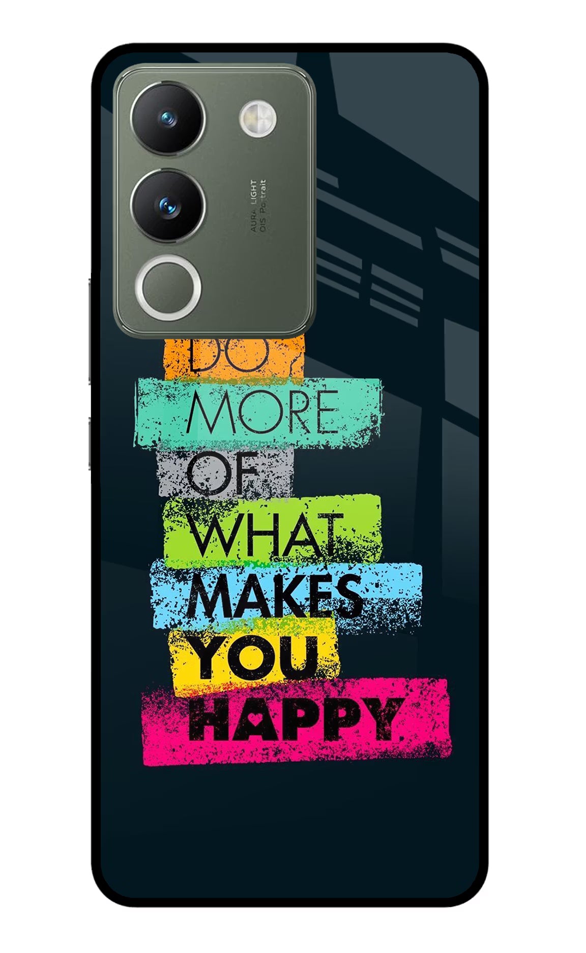 Do More Of What Makes You Happy Vivo Y200 5G Glass Case Back Cover by Casekaro