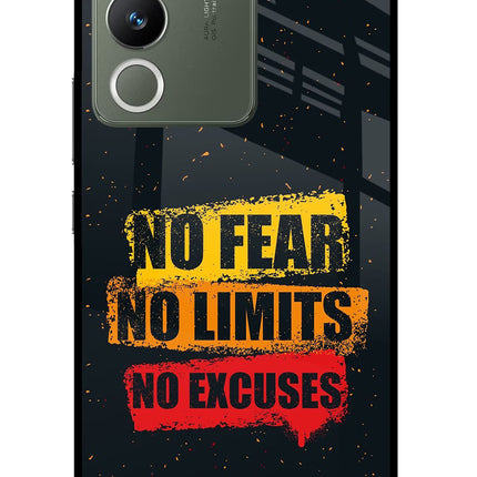 No Fear No Limits No Excuse Vivo Y200 5G Glass Case Back Cover by Casekaro