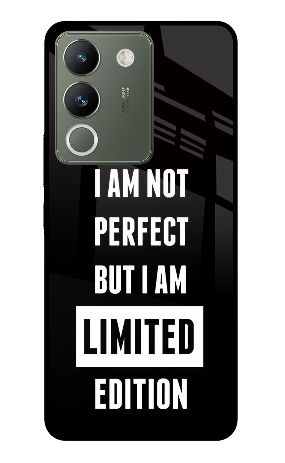 I Am Not Perfect But I Am Limited Edition Vivo Y200 5G Glass Case Back Cover by Casekaro