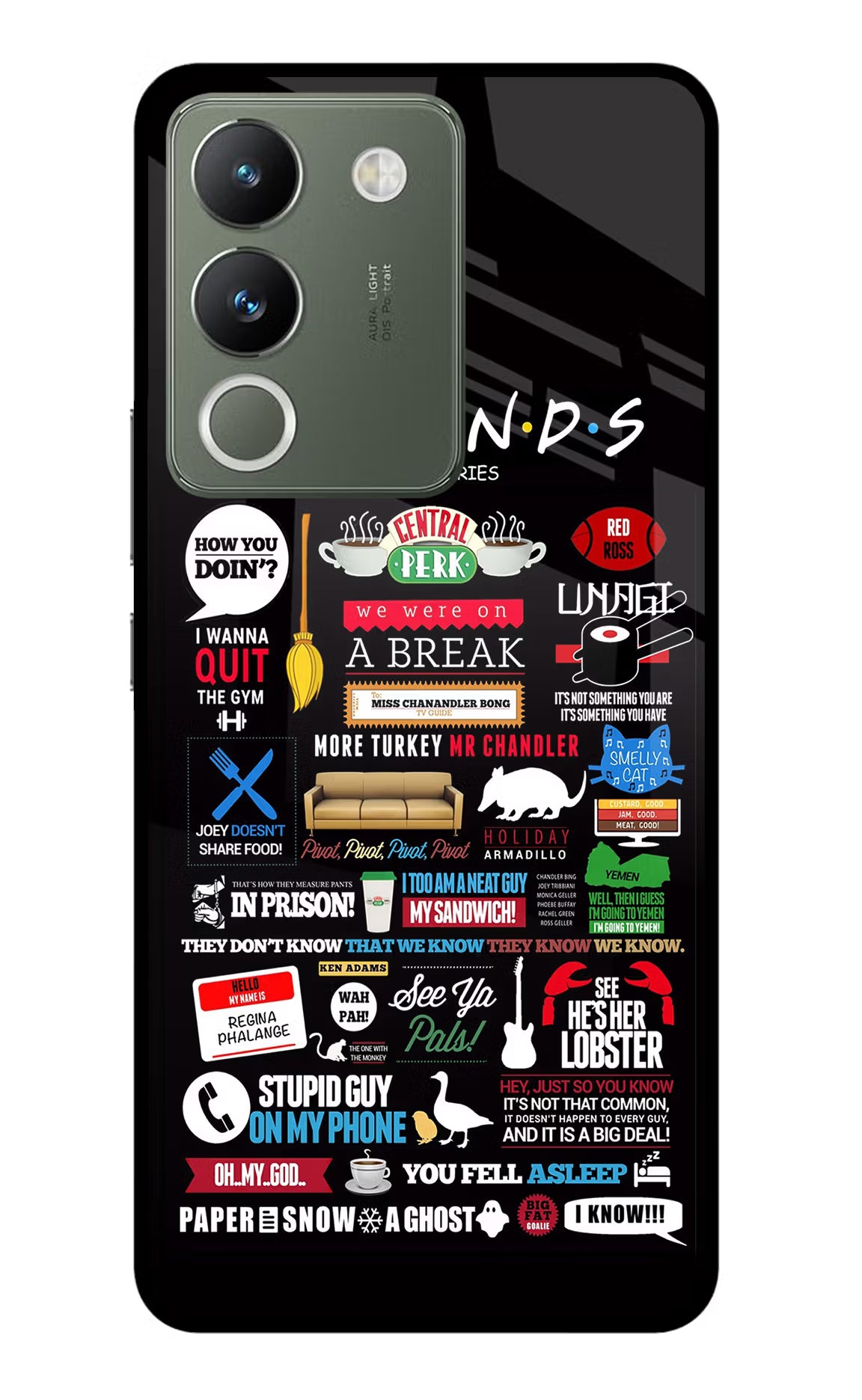 FRIENDS Vivo Y200 5G Glass Case Back Cover by Casekaro