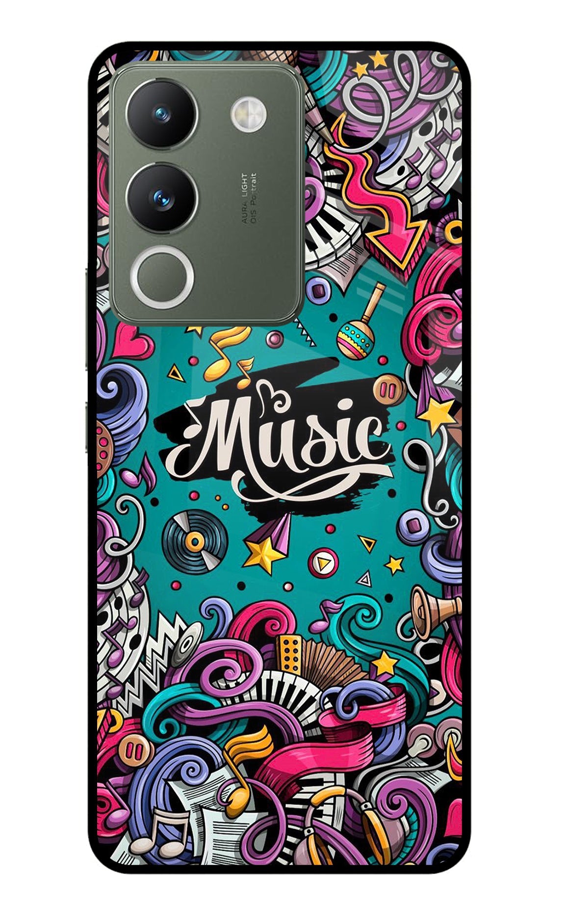 Music Graffiti Vivo Y200 5G Back Cover