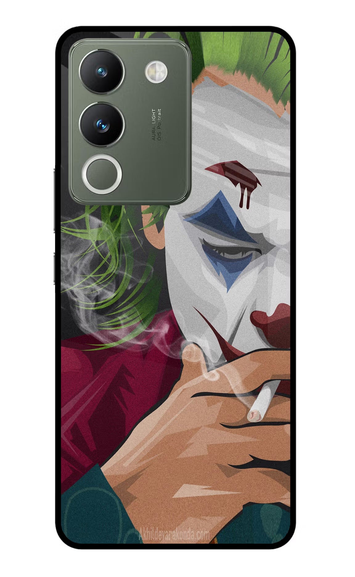Joker Smoking Vivo Y200 5G Glass Case Back Cover by Casekaro