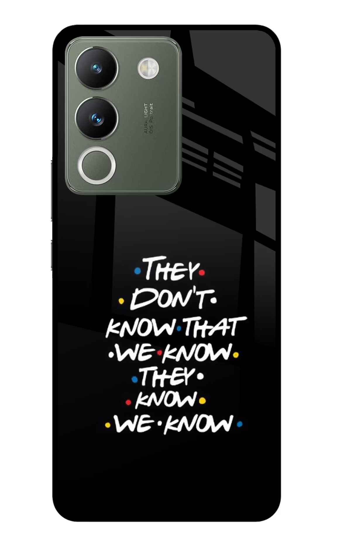 FRIENDS Dialogue Vivo Y200 5G Glass Case Back Cover by Casekaro