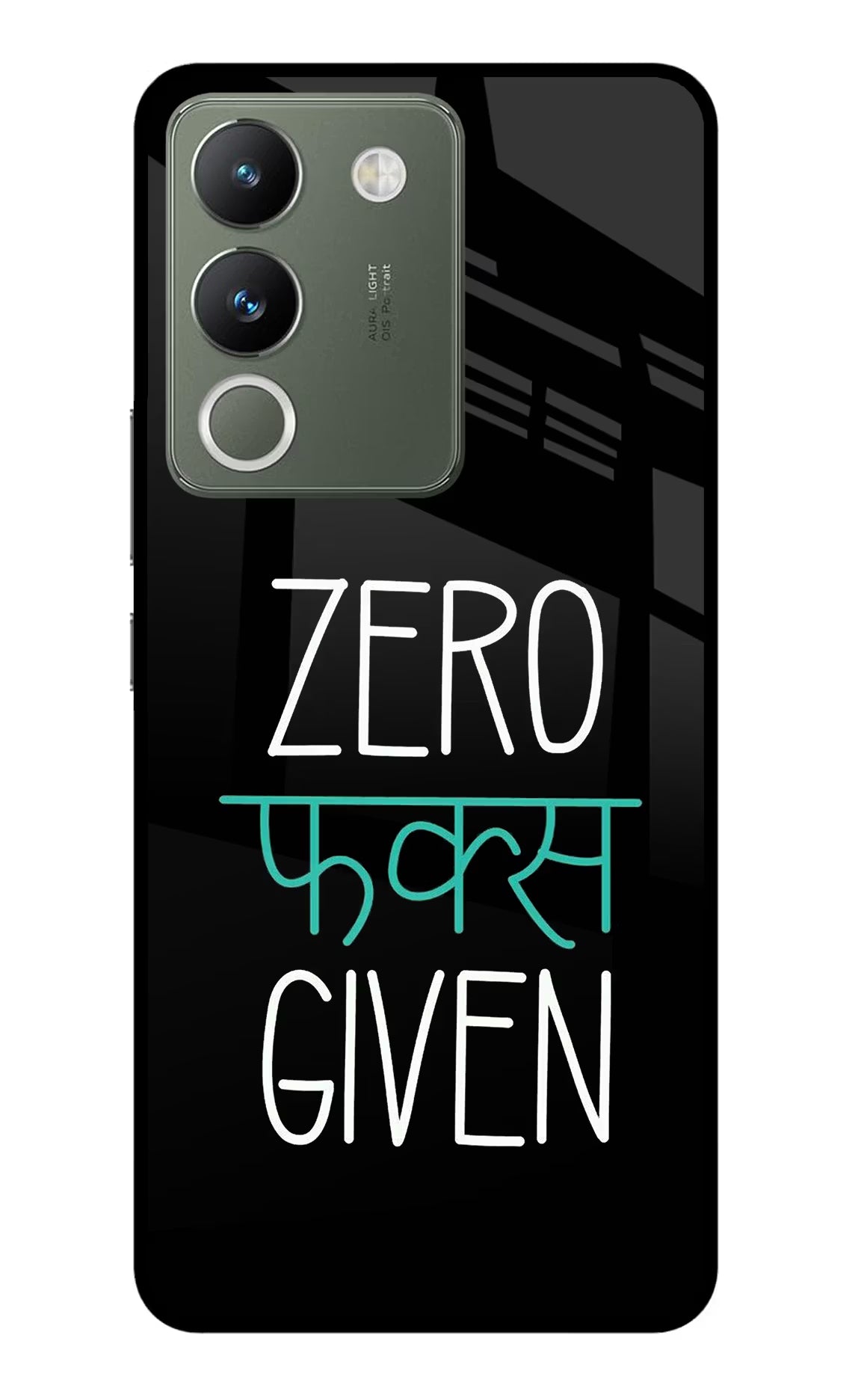 Zero Fucks Given Vivo Y200 5G Glass Case Back Cover by Casekaro