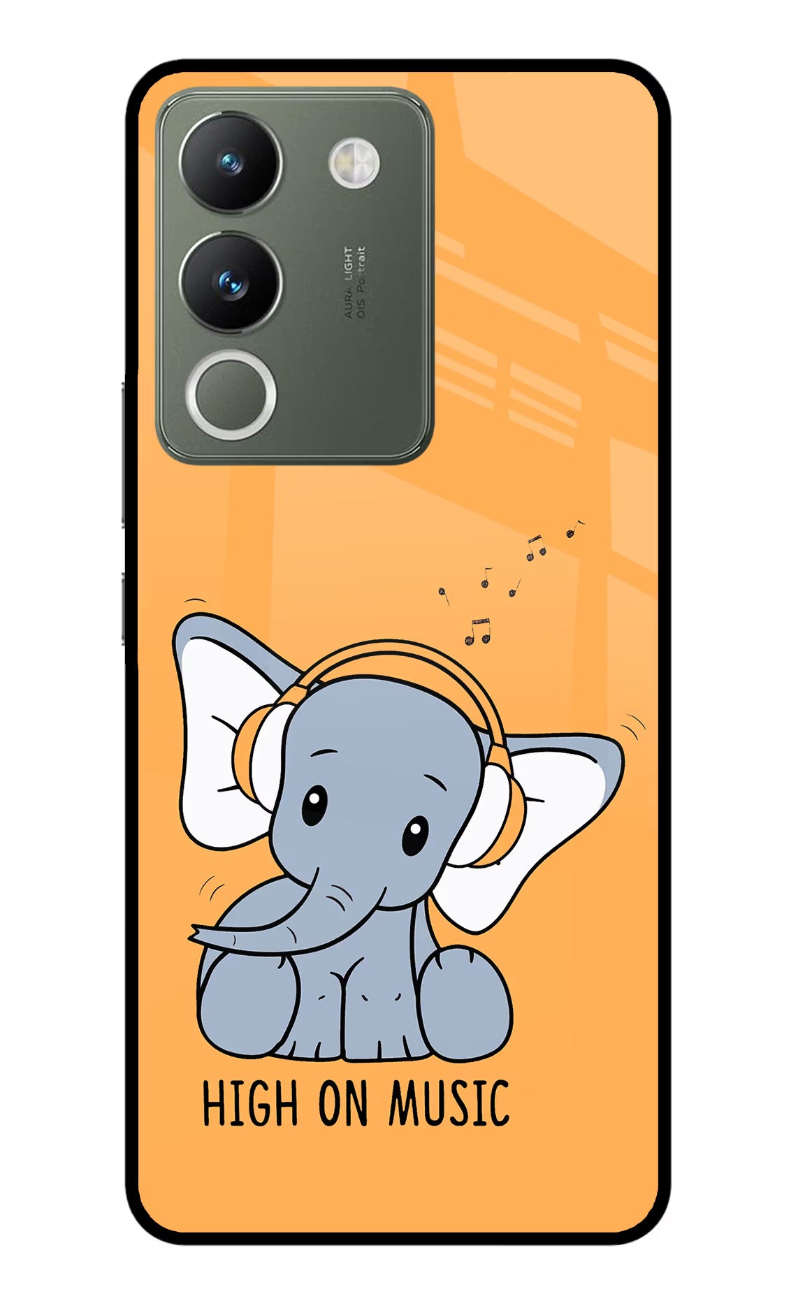 High On Music Vivo Y200 5G Glass Case Back Cover by Casekaro