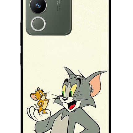 Tom & Jerry Vivo Y200 5G Glass Case Back Cover by Casekaro