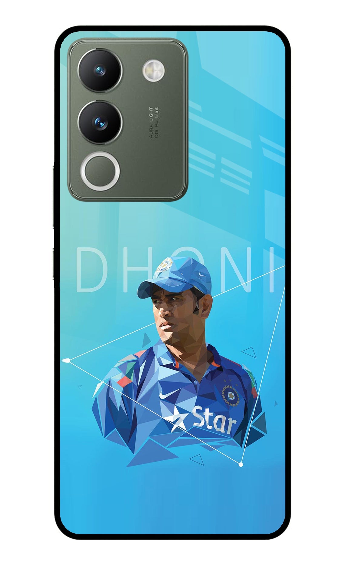 Dhoni Artwork Vivo Y200 5G Glass Case