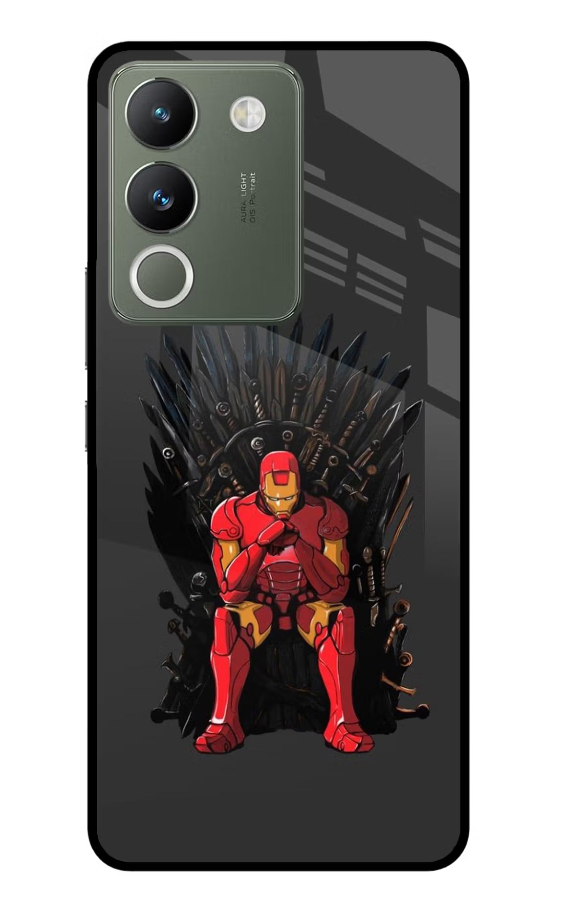 Ironman Throne Vivo Y200 5G Glass Case Back Cover by Casekaro
