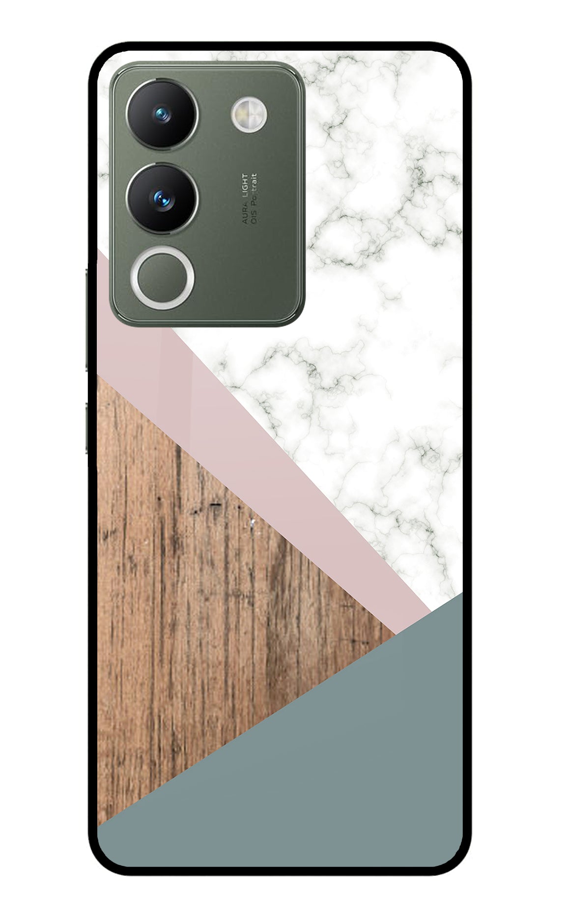 Marble wood Abstract Vivo Y200 5G Glass Case