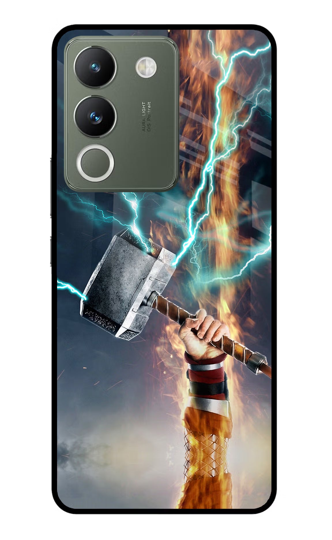 Thor Hammer Mjolnir Vivo Y200 5G Glass Case Back Cover by Casekaro