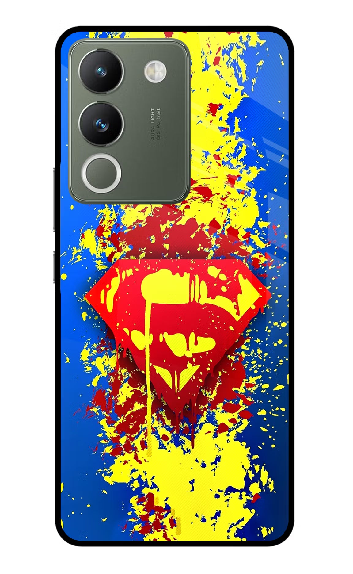 Superman logo Vivo Y200 5G Glass Case Back Cover by Casekaro