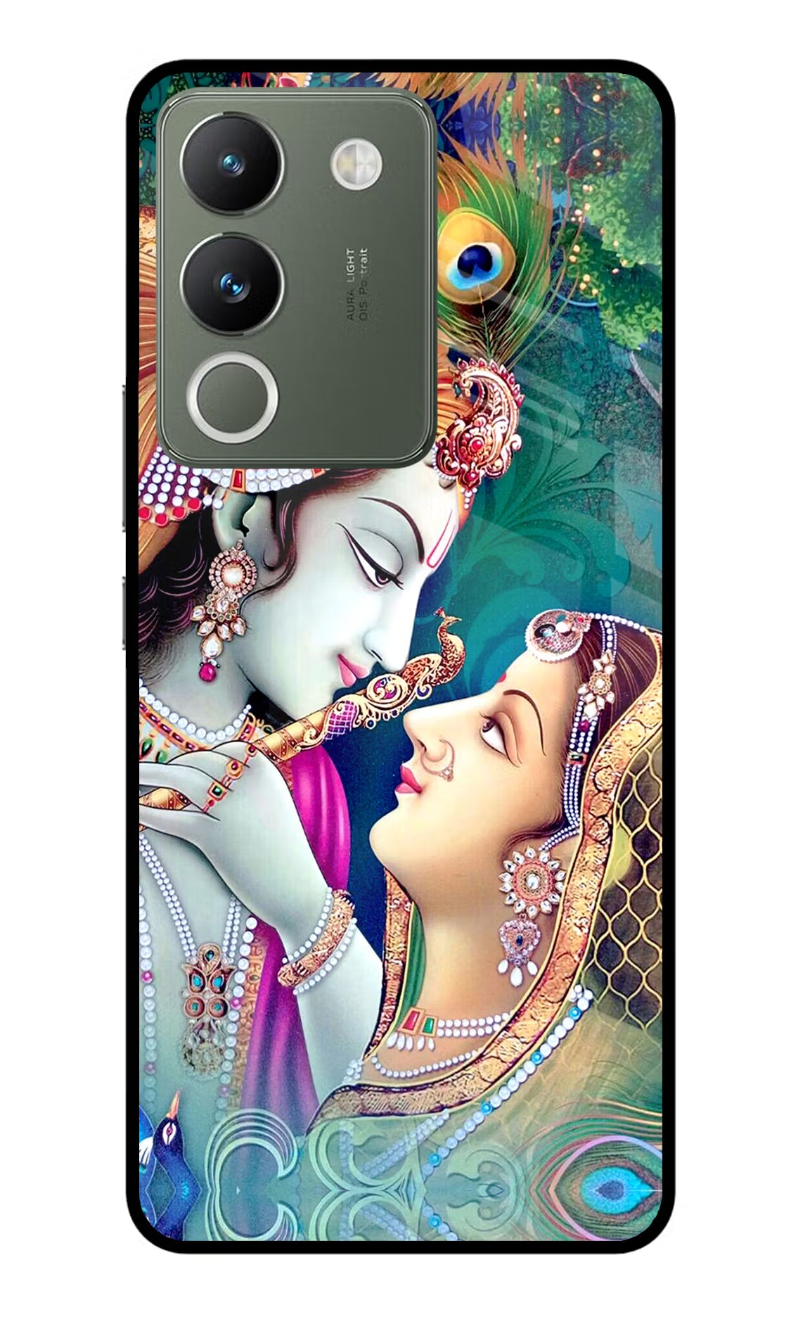 Lord Radha Krishna Vivo Y200 5G Glass Case Back Cover by Casekaro
