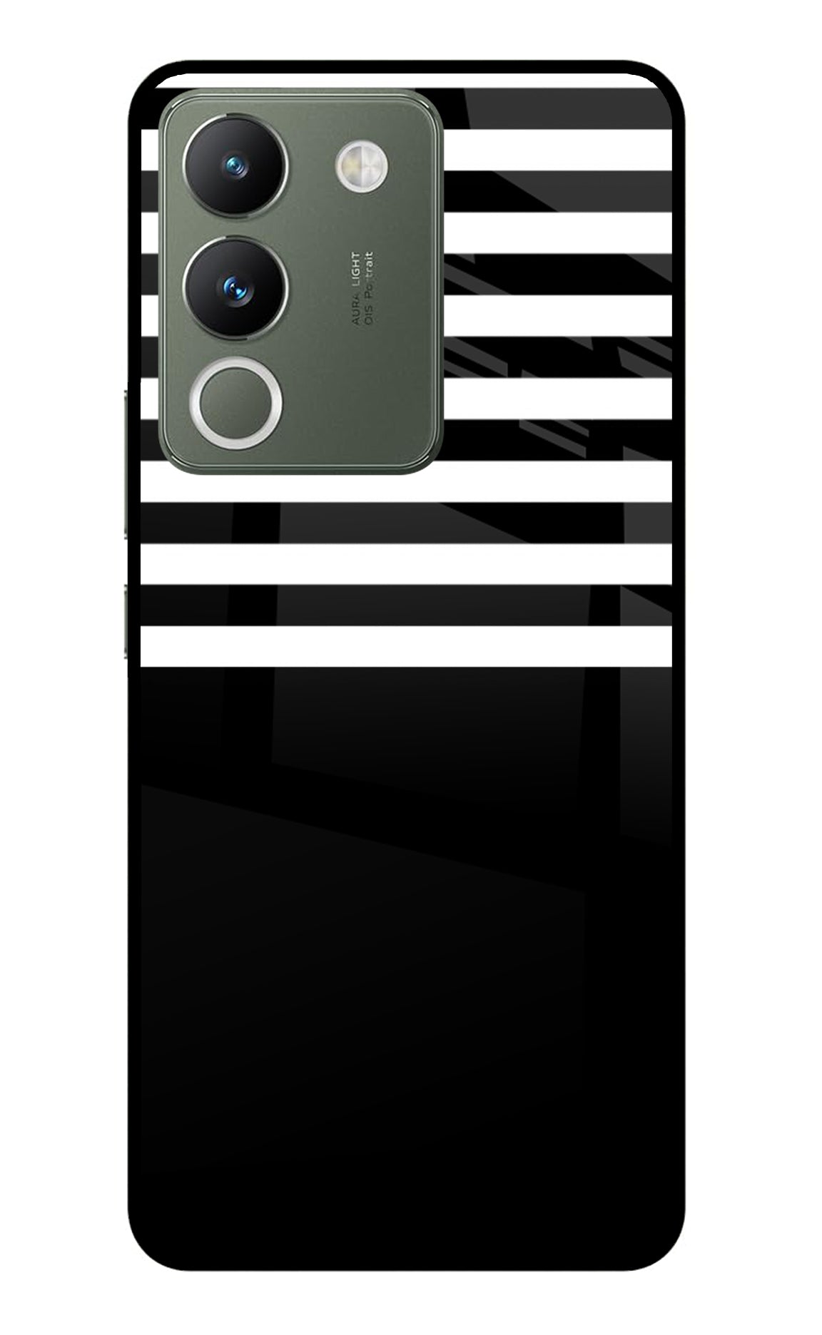 Black and White Print Vivo Y200 5G Glass Case