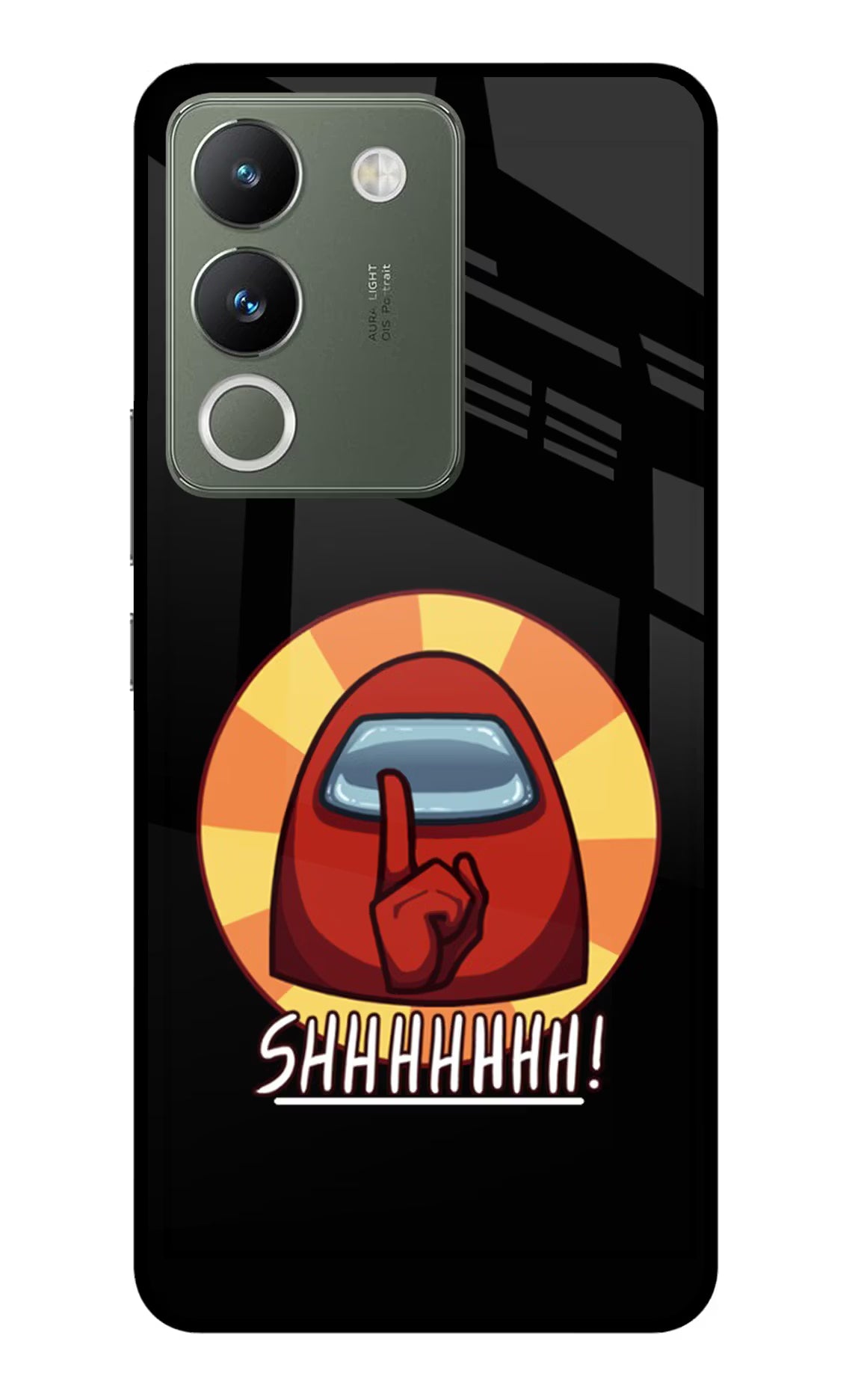 Among Us Shhh! Vivo Y200 5G Glass Case Back Cover by Casekaro