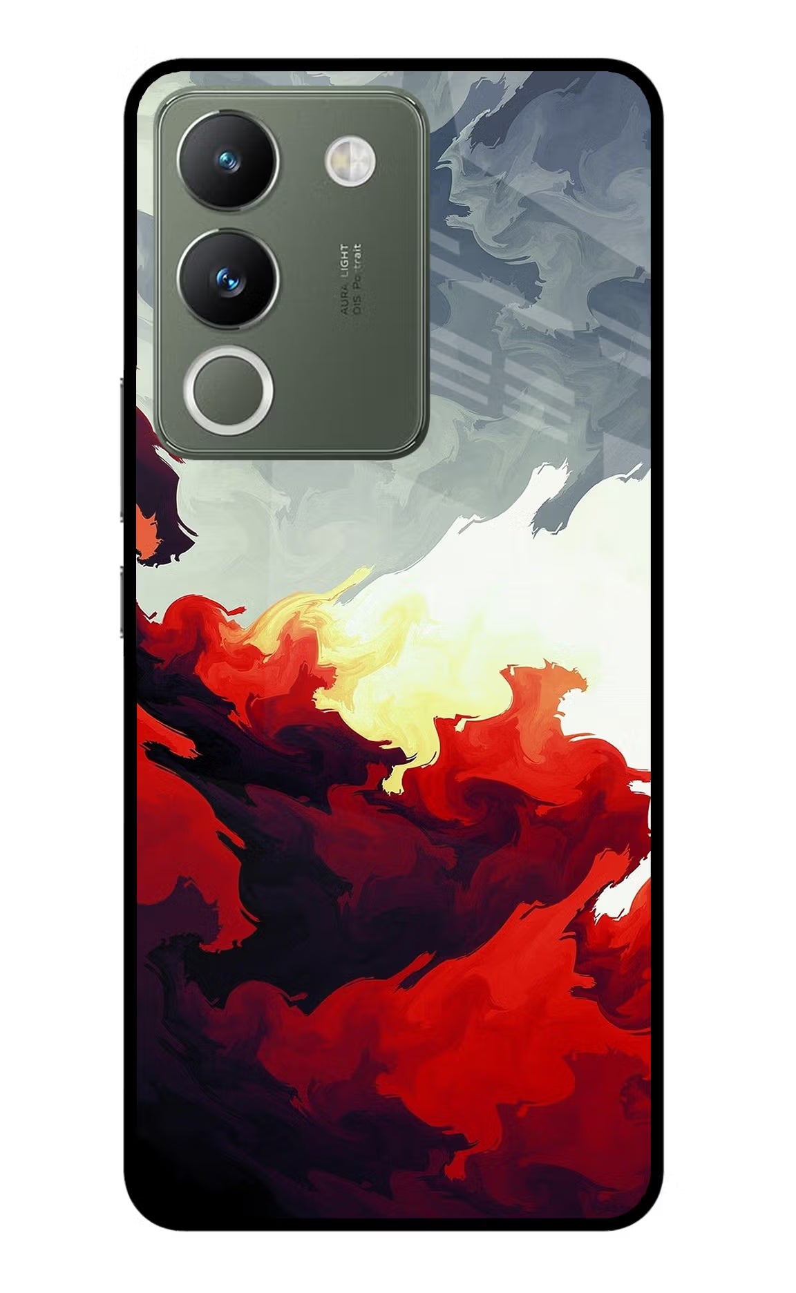 Fire Cloud Vivo Y200 5G Glass Case Back Cover by Casekaro