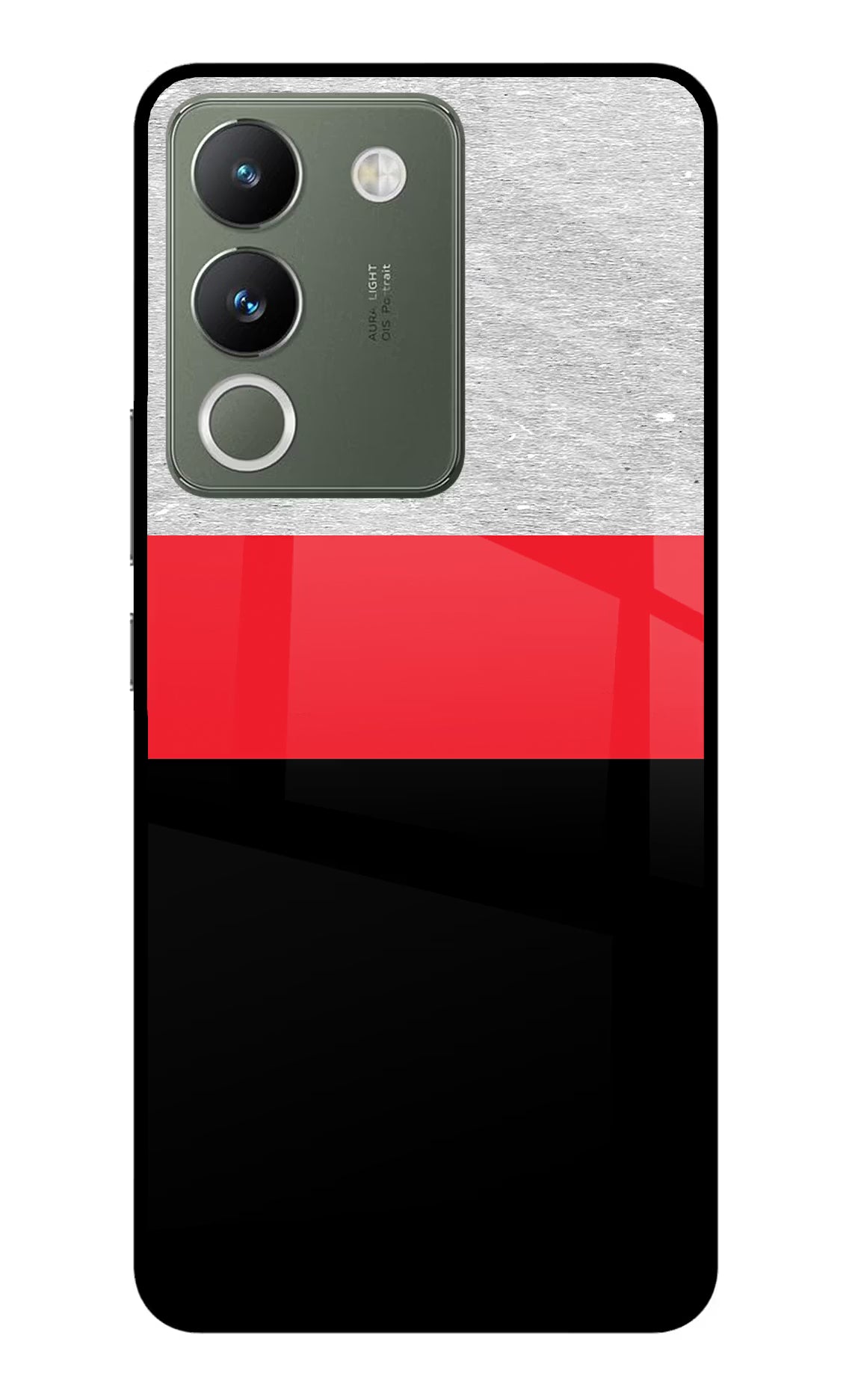 Tri Color Pattern Vivo Y200 5G Glass Case Back Cover by Casekaro