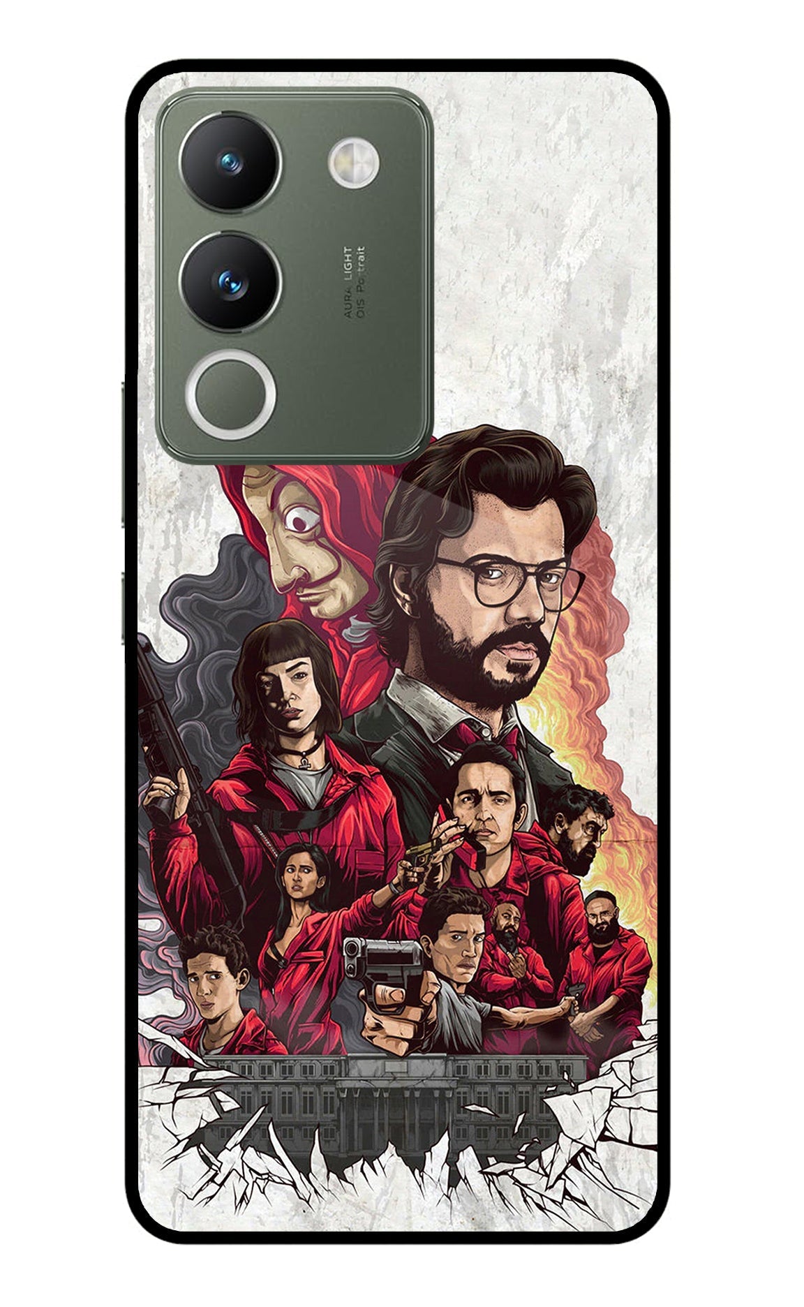 Money Heist Artwork Vivo Y200 5G Glass Case