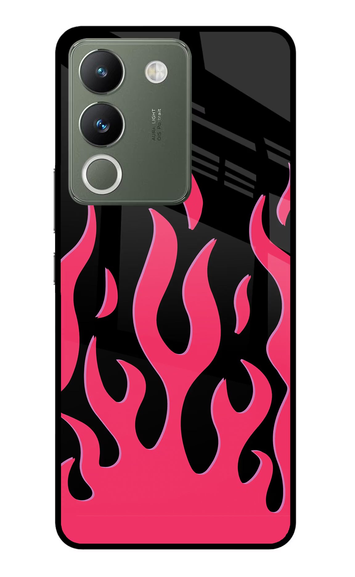 Fire Flames Vivo Y200 5G Glass Case Back Cover by Casekaro