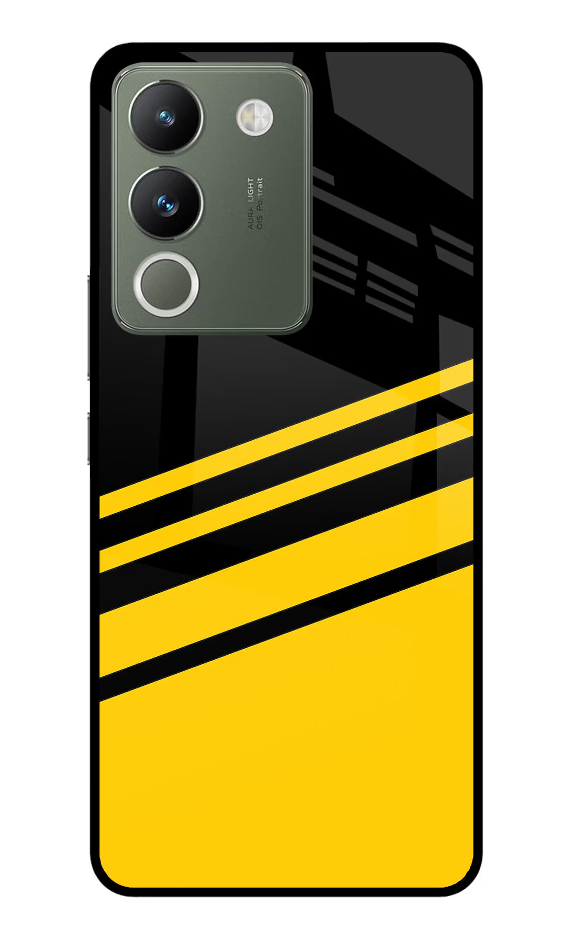 Yellow Shades Vivo Y200 5G Glass Case Back Cover by Casekaro