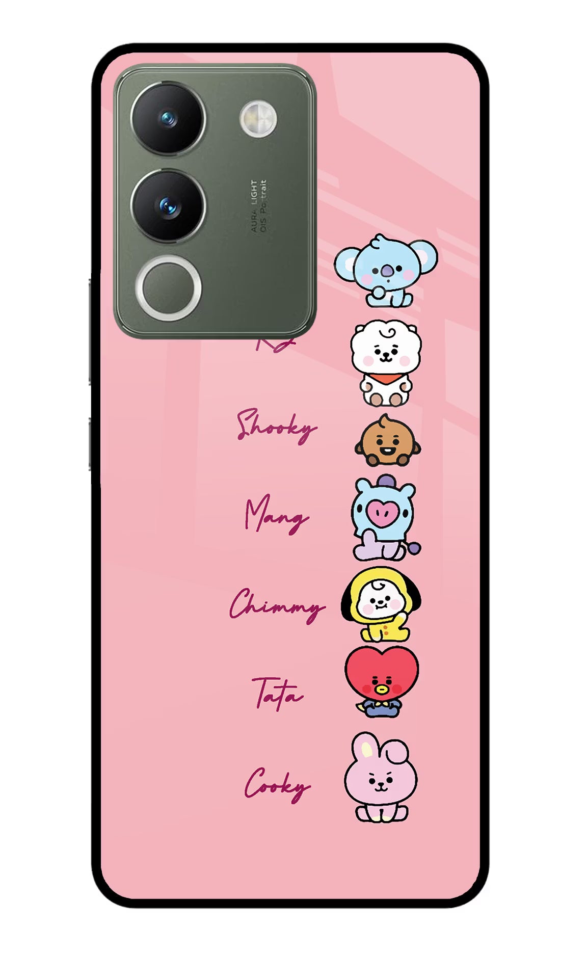 BTS names Vivo Y200 5G Glass Case Back Cover by Casekaro