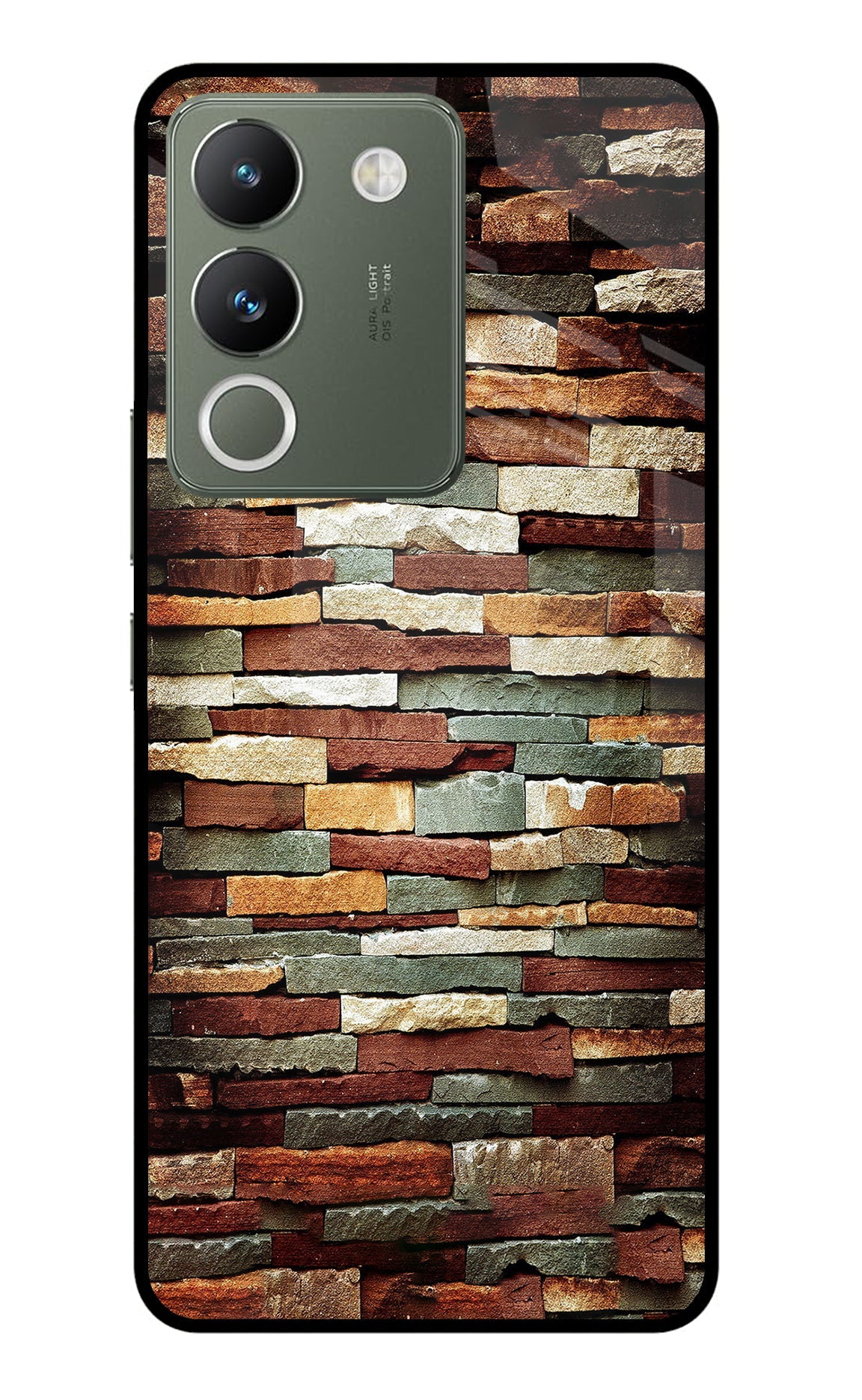 Bricks Pattern Vivo Y200 5G Glass Case