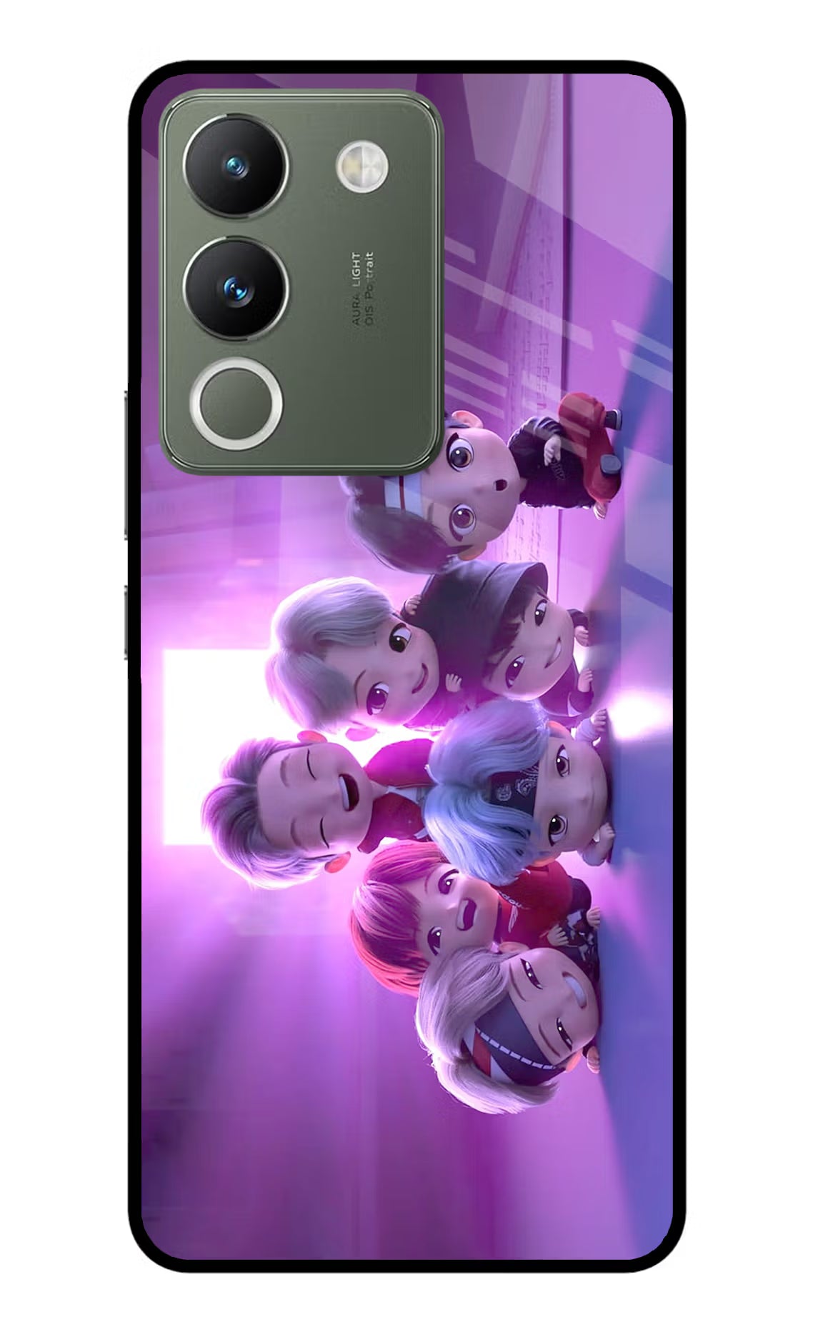 BTS Chibi Vivo Y200 5G Glass Case Back Cover by Casekaro