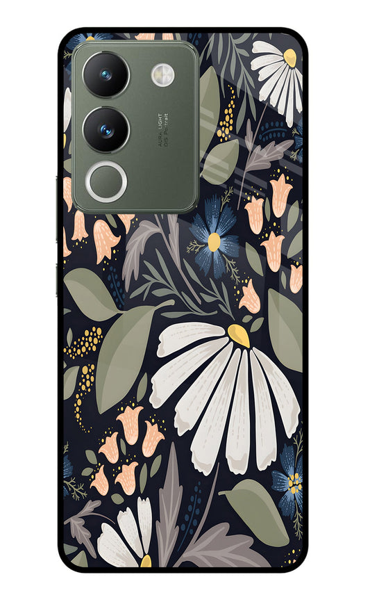 Flowers Art Vivo Y200 5G Glass Case