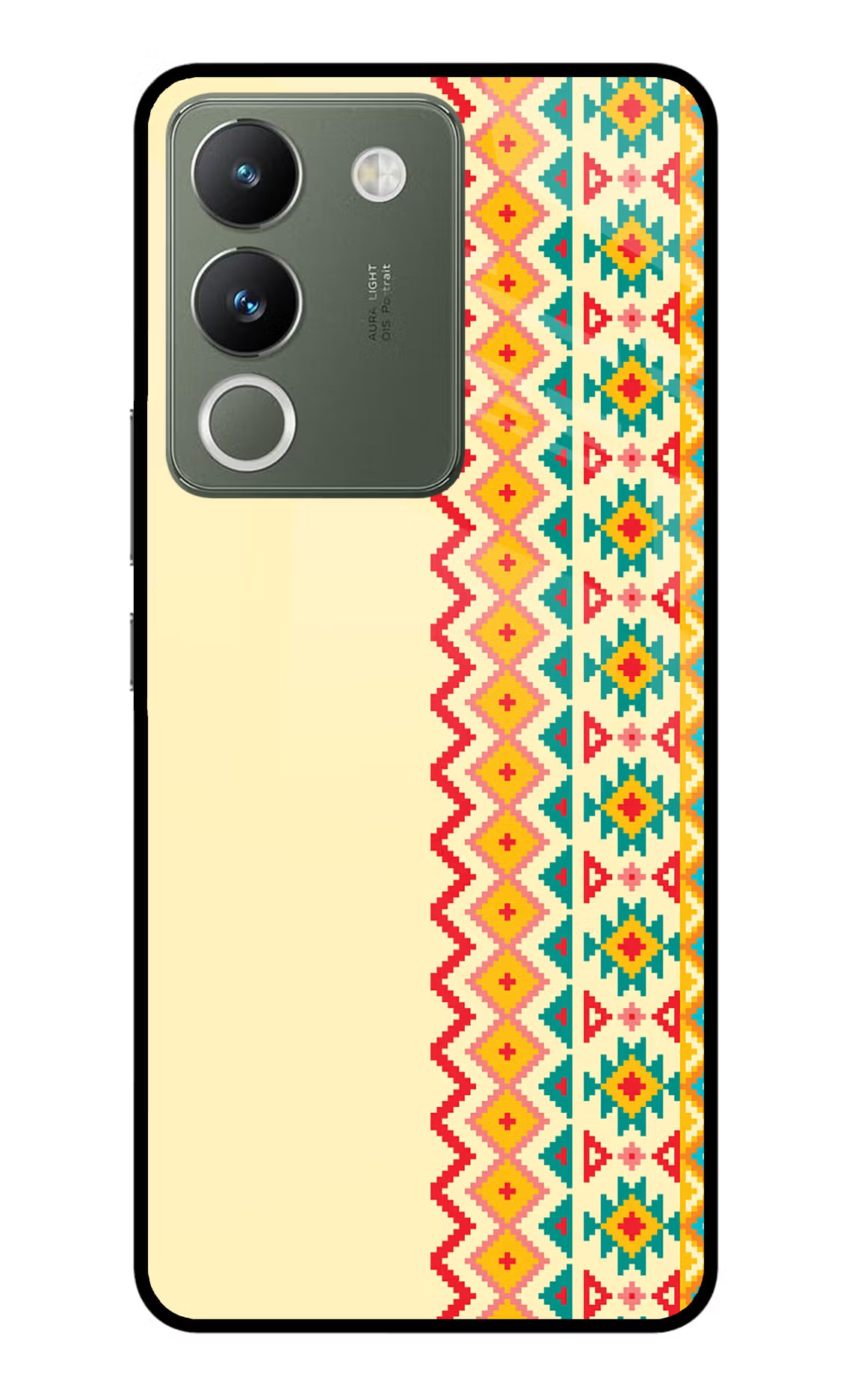 Ethnic Seamless Vivo Y200 5G Glass Case Back Cover by Casekaro