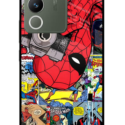 Spider Man Vivo Y200 5G Glass Case Back Cover by Casekaro