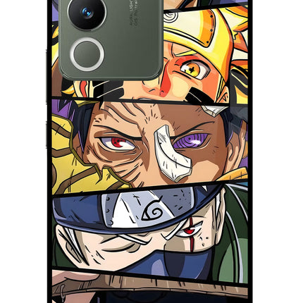 Naruto Character Vivo Y200 5G Glass Case Back Cover by Casekaro