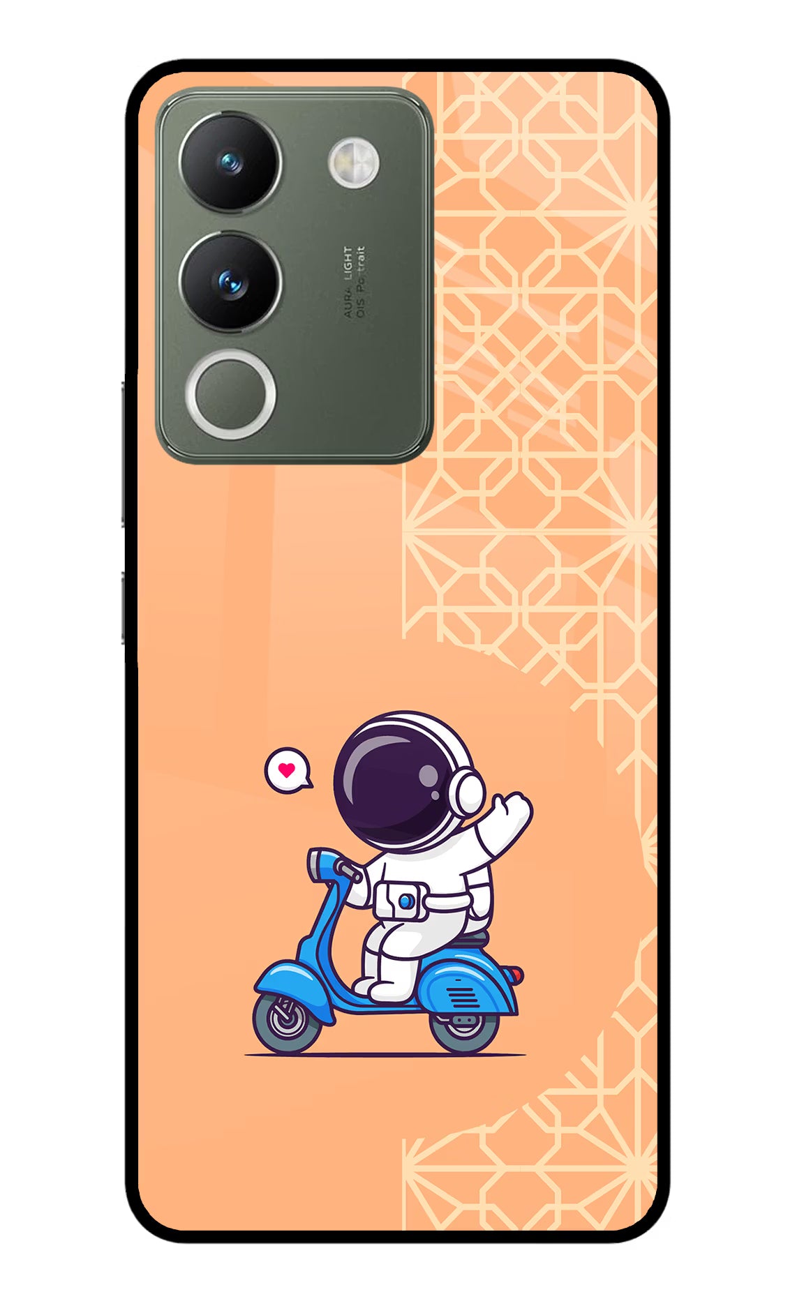 Cute Astronaut Riding Vivo Y200 5G Glass Case