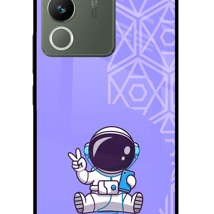 Cute Astronaut Chilling Vivo Y200 5G Glass Case