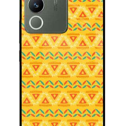 Tribal Pattern Vivo Y200 5G Glass Case