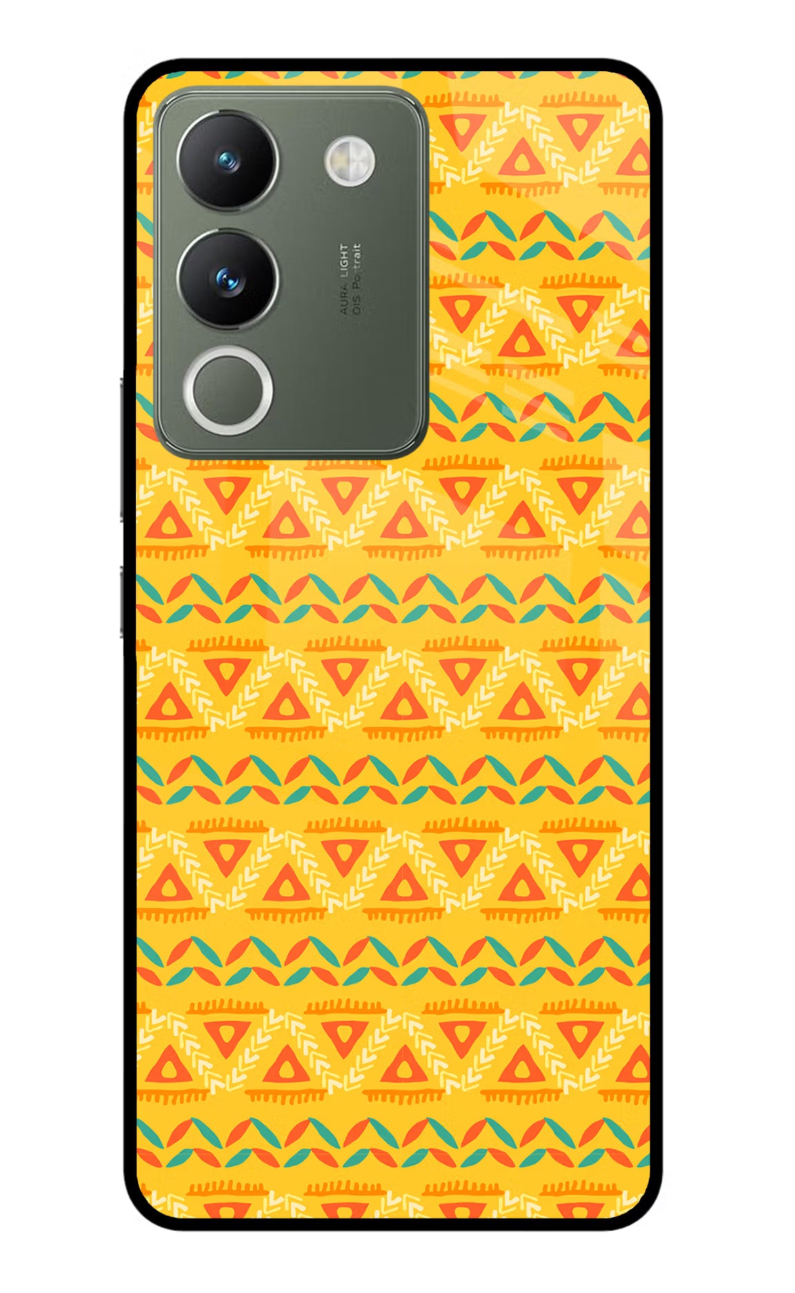 Tribal Pattern Vivo Y200 5G Glass Case Back Cover by Casekaro