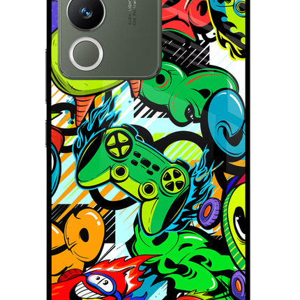 Game Doodle Vivo Y200 5G Glass Case