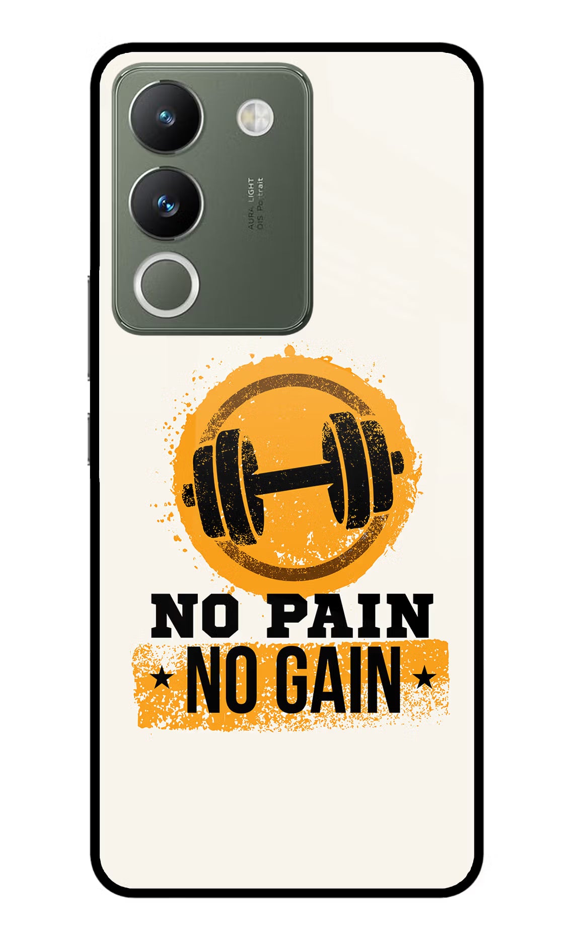 No Pain No Gain Vivo Y200 5G Glass Case Back Cover by Casekaro
