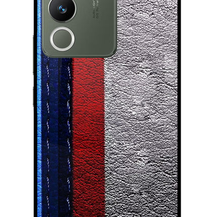 BMW Stripes Vivo Y200 5G Glass Case Back Cover by Casekaro